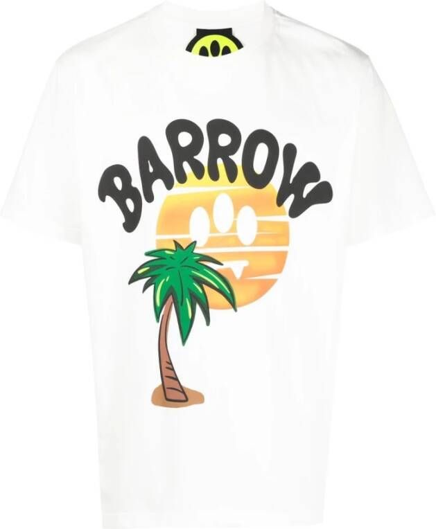 Barrow Logo-Print Katoenen T-Shirt White Heren