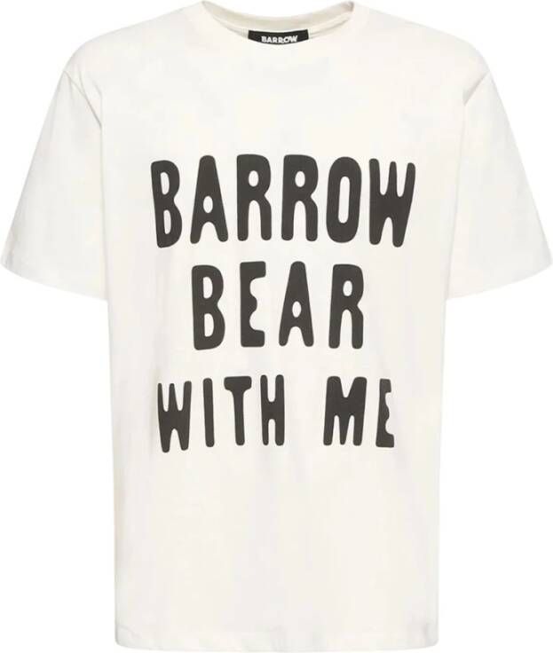 Barrow Logo Print Korte Mouw T-Shirt Wit Dames