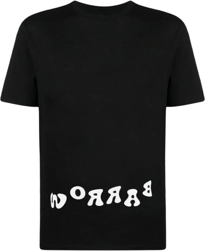 Barrow Logo Print Zwarte Katoenen T-shirt Zwart Heren