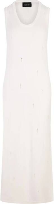 Barrow Mouwloze Lange Jurk in Boter Viscose Mix White Dames