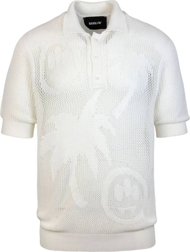 Barrow Polo shirt met relaxte pasvorm en mesh Wit Heren