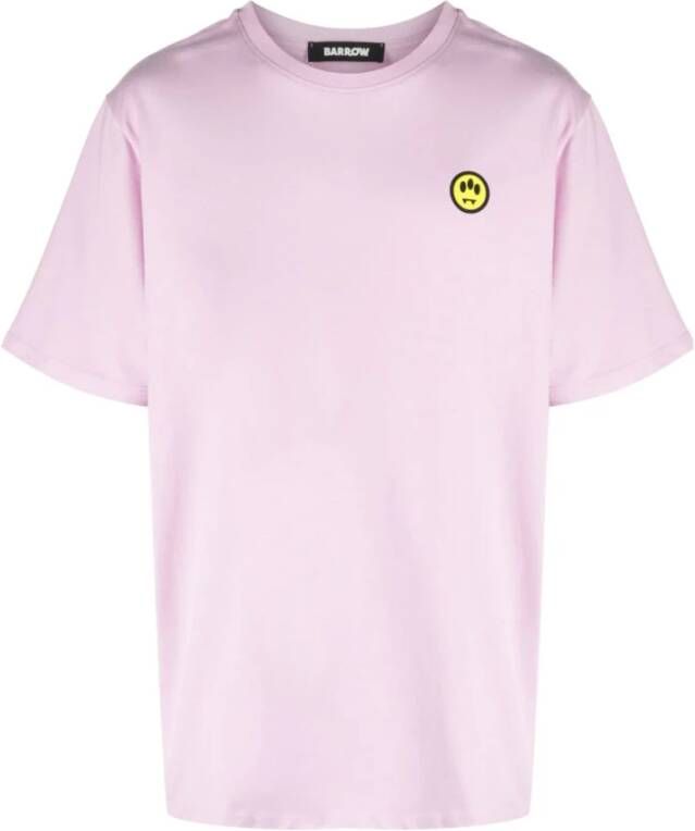 Barrow Roze T-shirt met bedrukt logo Roze Heren