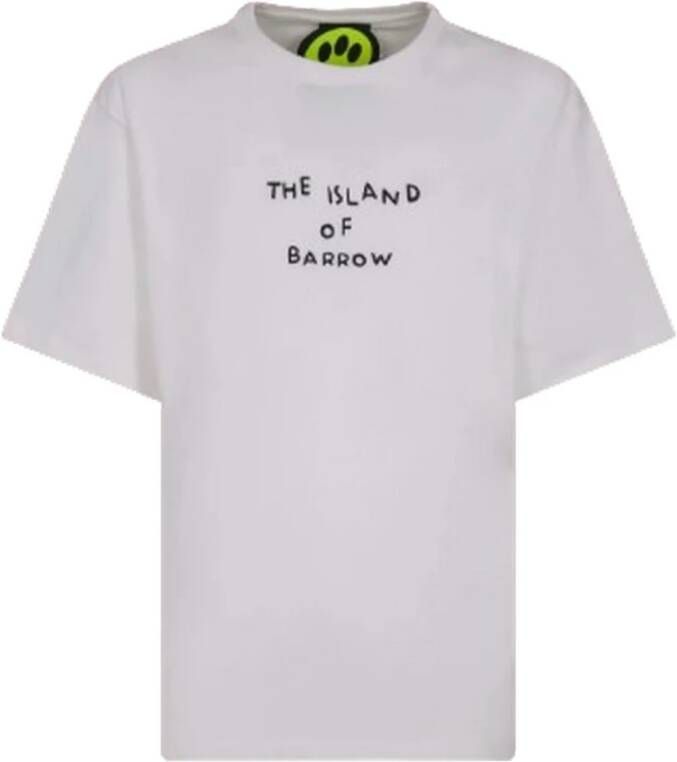 Barrow Grafisch Bedrukt Relax Fit T-Shirt Wit