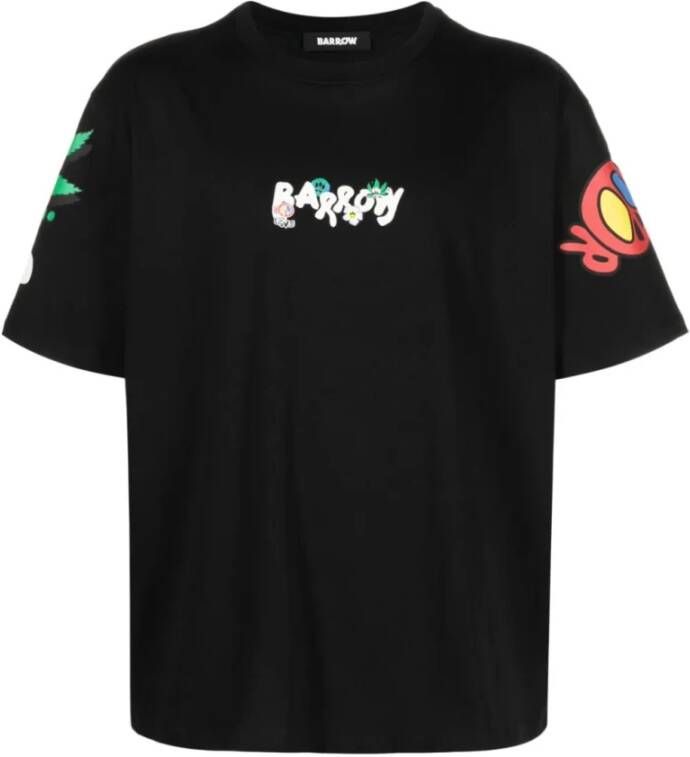 Barrow Zwarte T-shirts en Polos met Logo Print Zwart Heren