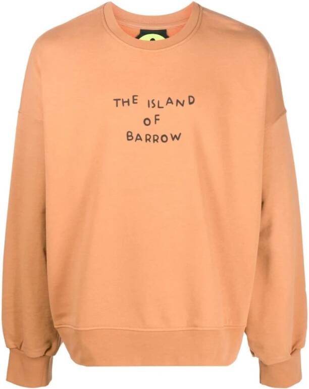 Barrow Bruine Sweater met Logo Print Brown Heren