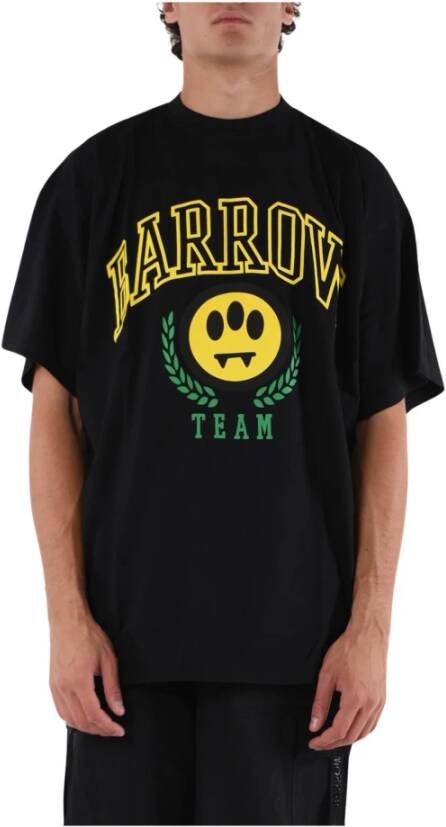 Barrow T-shirt met Grafische Print en Relaxte Pasvorm Zwart Heren