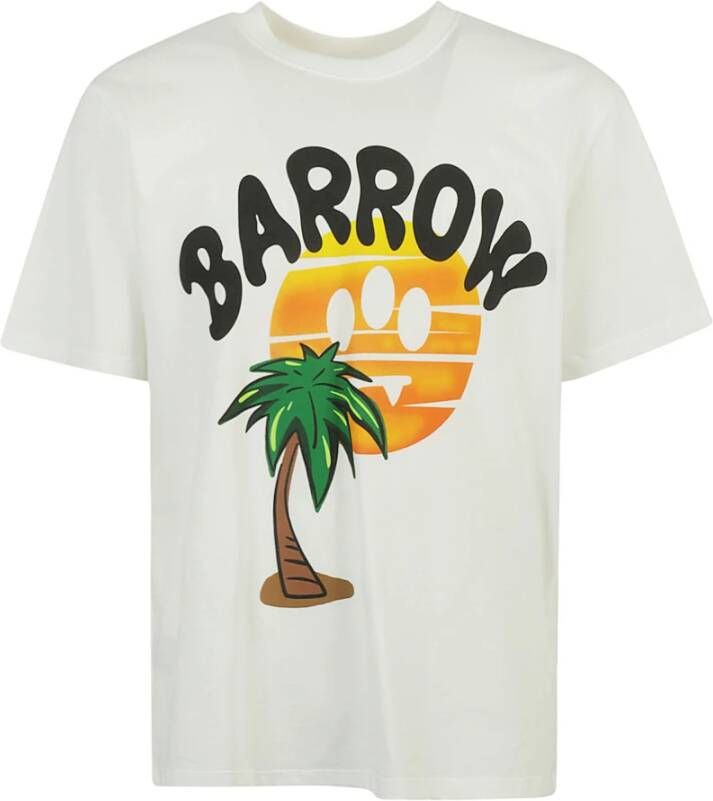 Barrow Moderne Heren Wit T-Shirt met Logo Print White Heren