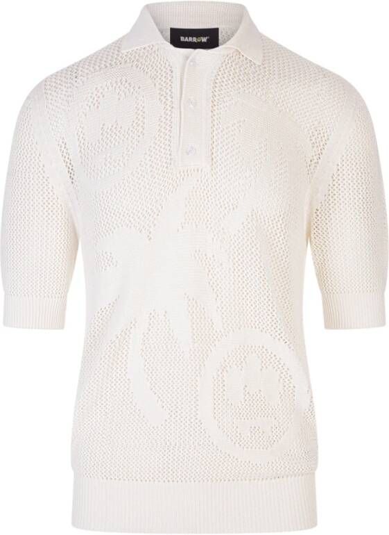 Barrow Moderne Oversize Polo Shirt White Heren