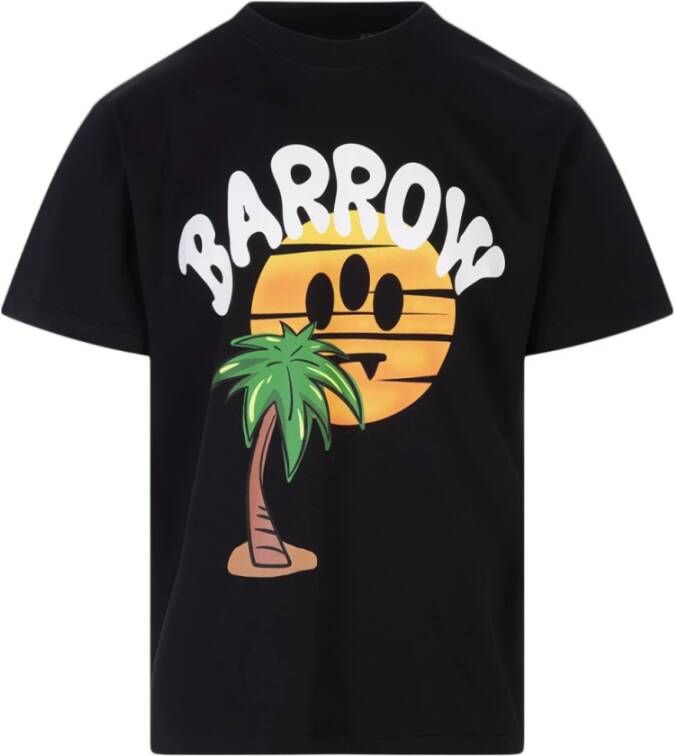 Barrow Klassieke zwarte katoenen T-shirts en Polos Zwart Heren