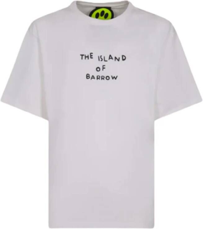 Barrow Grafisch Bedrukt Relax Fit T-Shirt Wit