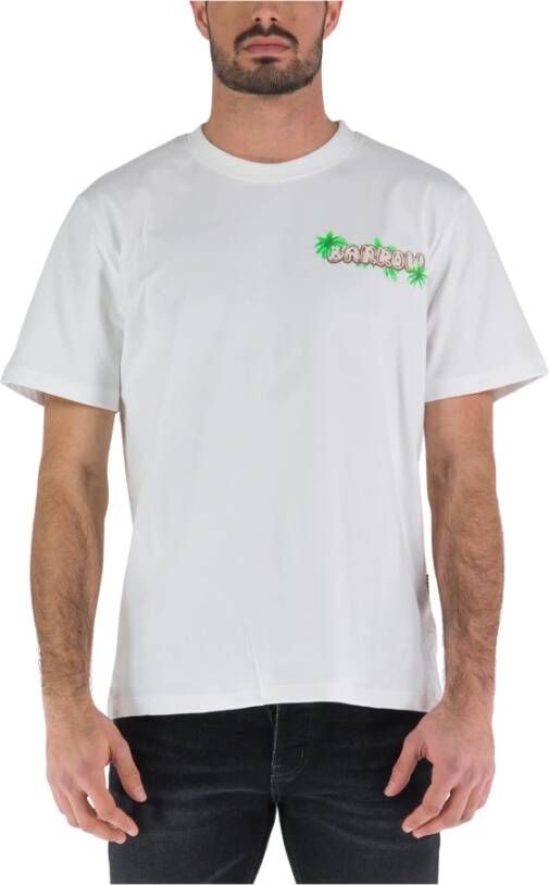 Barrow Witte T-shirt met bedrukt logo White Heren