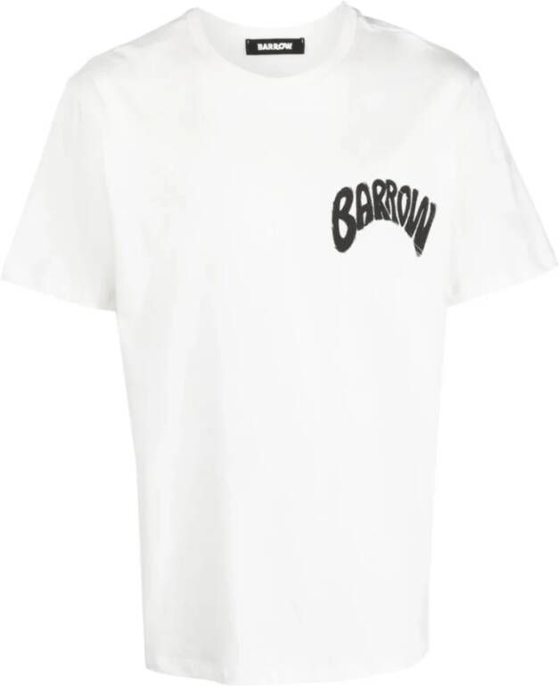 Barrow Grafisch Bedrukt Relaxte Fit T-shirt White Heren
