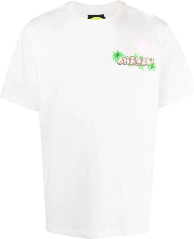 Barrow Witte T-shirt met bedrukt logo White Heren