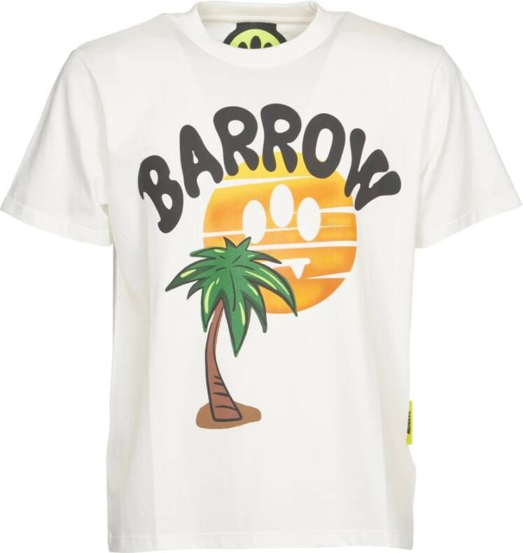Barrow Moderne Heren Wit T-Shirt met Logo Print White Heren