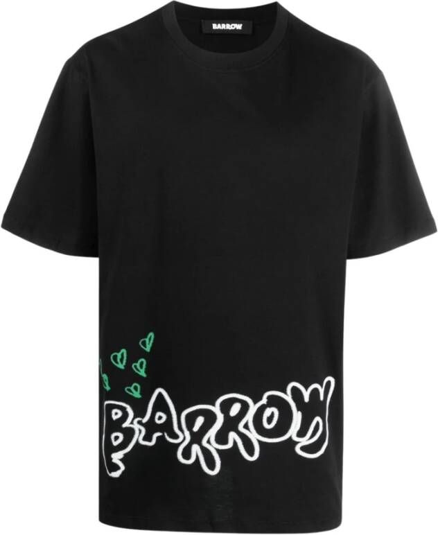 Barrow Unisex Ribgebreide T-shirt met Reflecterend Logo White Heren