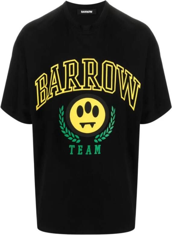 Barrow T-shirt met Grafische Print en Relaxte Pasvorm Zwart Heren