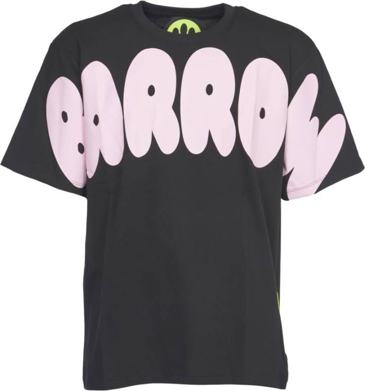 Barrow Christ Logo Print T-Shirt Zwart Heren