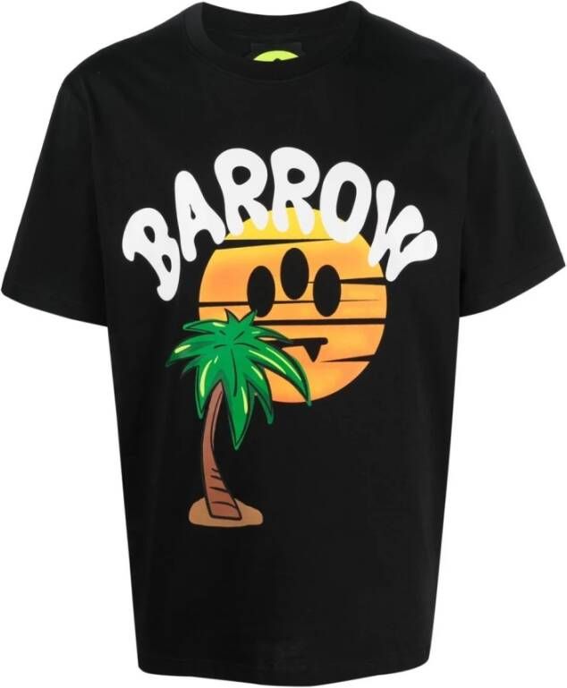 Barrow Klassieke zwarte katoenen T-shirts en Polos Zwart Heren