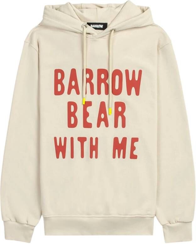 Barrow Zwarte hoodie met letterprint en berenontwerp Black Heren