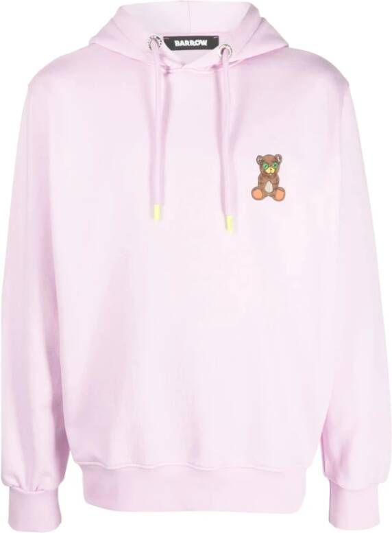 Barrow Roze hoodie met teddybeerprint Pink Heren