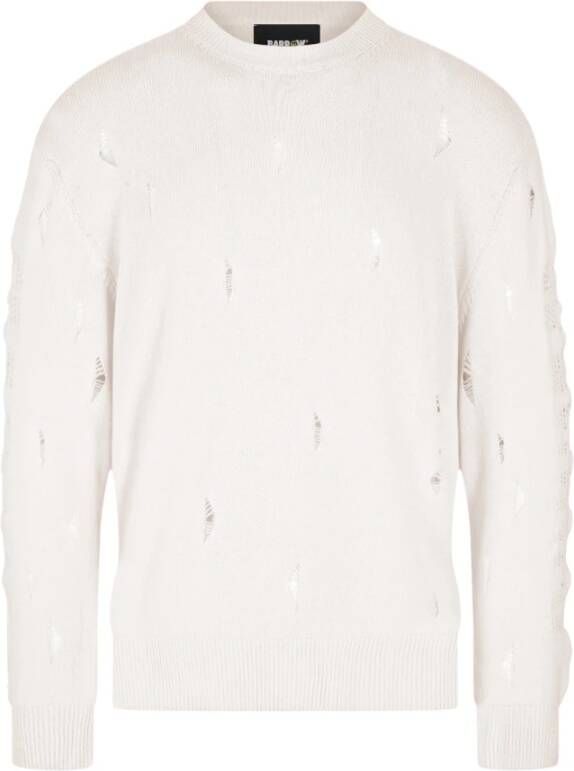 Barrow Witte Oversized Pullover met Ronde Halslijn White Heren