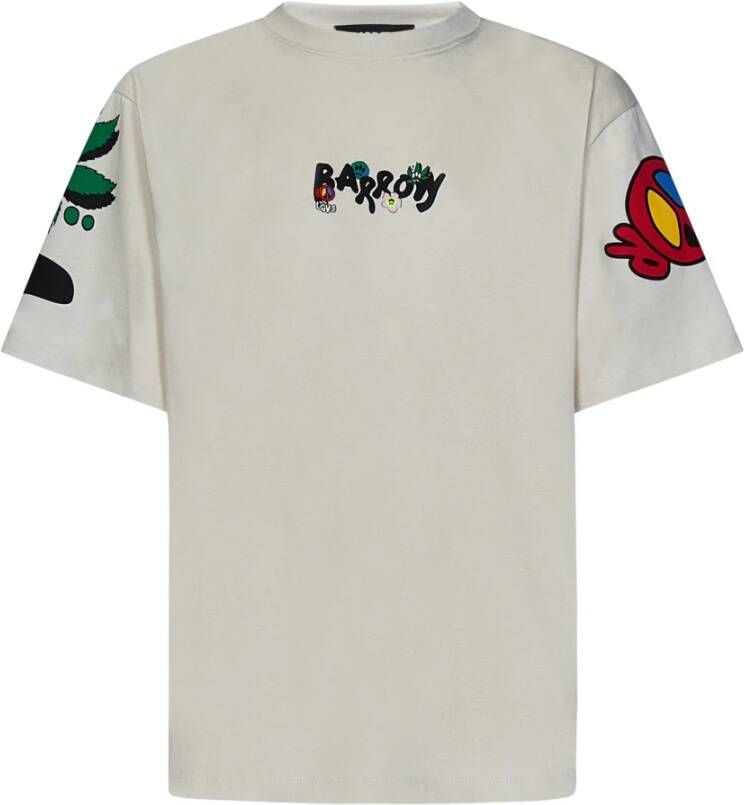 Barrow Witte T-shirts en Polos met Logo Print Wit Heren