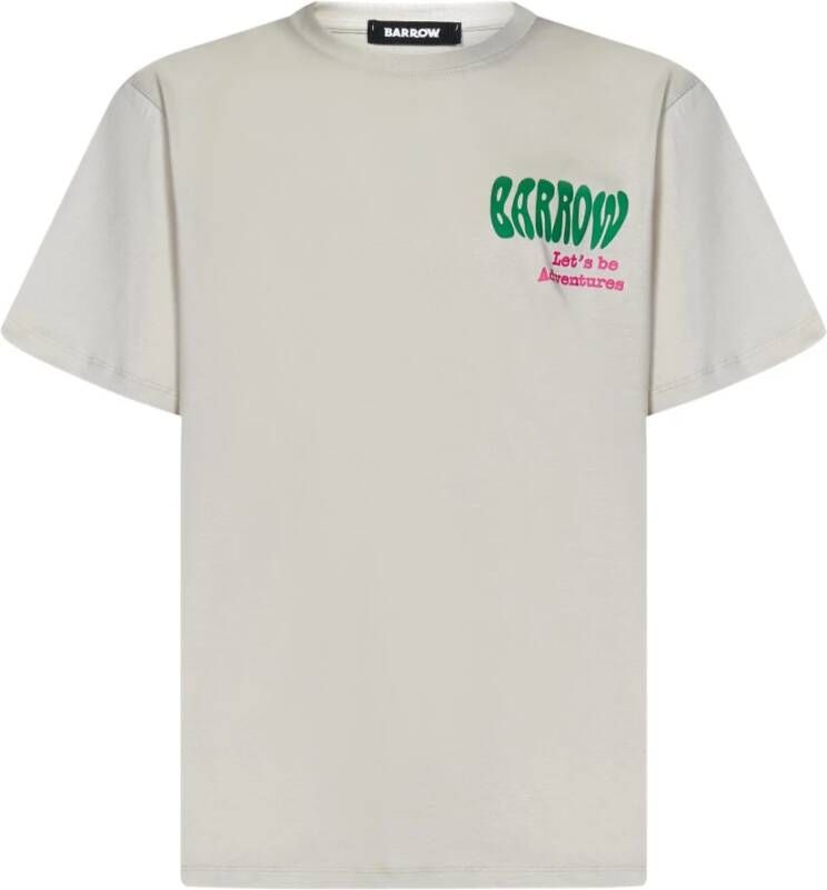 Barrow Witte T-shirts en Polos met Logo Print White