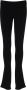 Barrow Zwarte Geribbelde Viscose Flared Broek Black Dames - Thumbnail 1