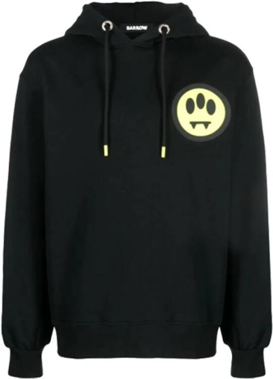Barrow Zwarte hoodie met logo print Zwart Heren