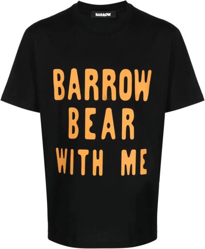 Barrow Zwarte Katoenen Grafische Print Tee voor Heren Zwart Heren