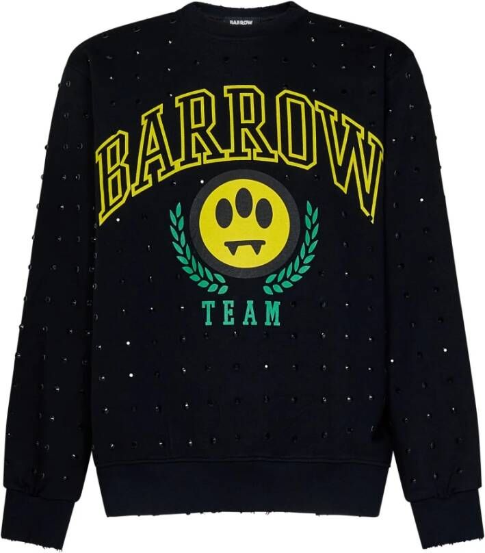 Barrow Gestreepte Sweatshirt met Studs en Logo Black Heren