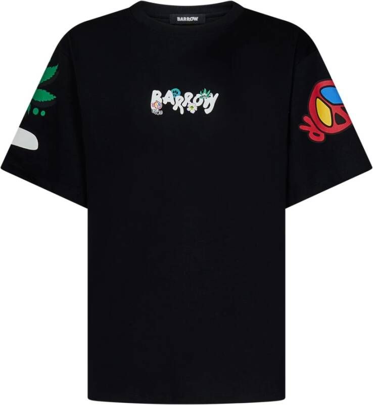 Barrow Zwarte T-shirts en Polos met Logo Print Black Heren