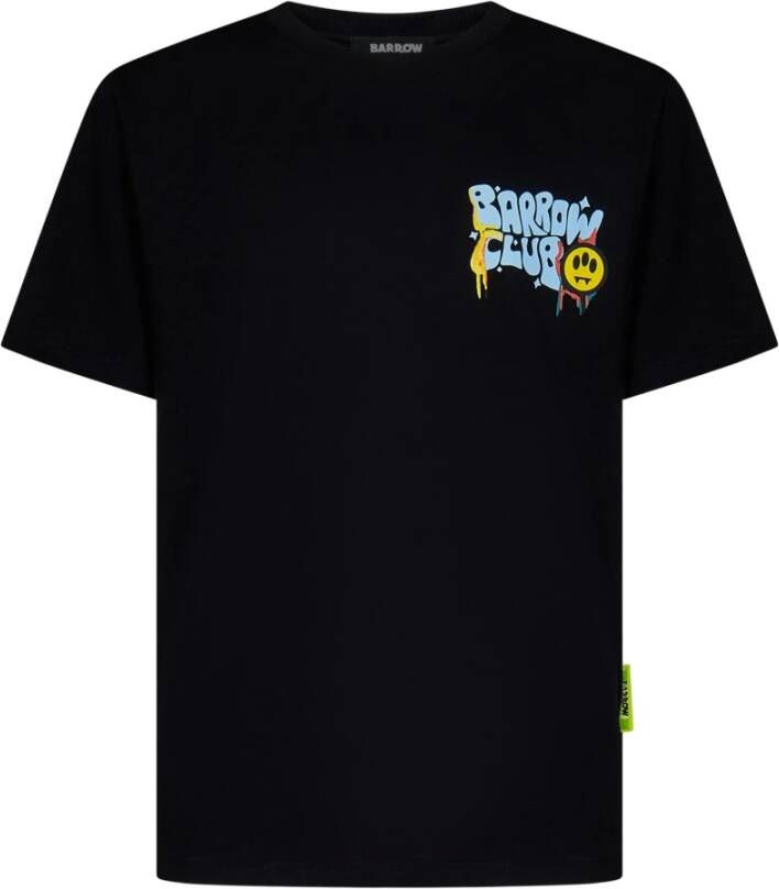 Barrow Logo-Print Katoenen T-shirt voor Heren Zwart Heren