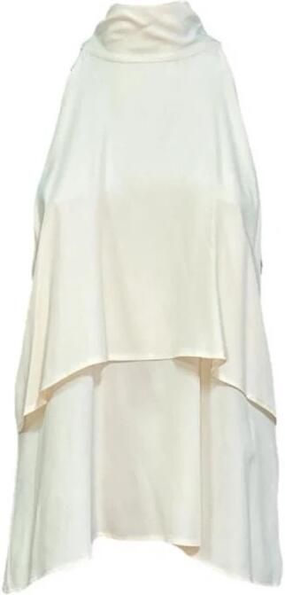 Beatrice .b Mouwloze Top met Knoopdetail White Dames