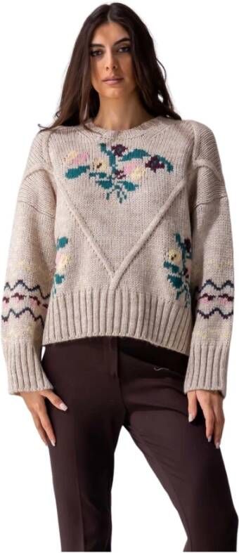 Beatrice .b Round-neck Knitwear Beige Dames