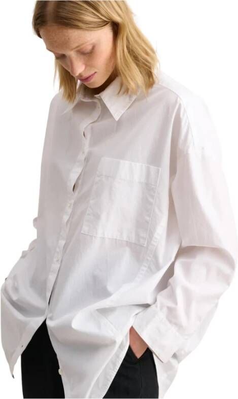 Bellerose Oversized Katoenen Poplin Shirt Wit Dames