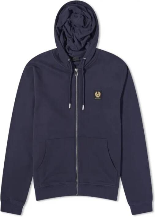 Belstaff Donker Ink-S Full Zip Sweatshirt Hoodie met Phoenix Embleem Blauw Heren