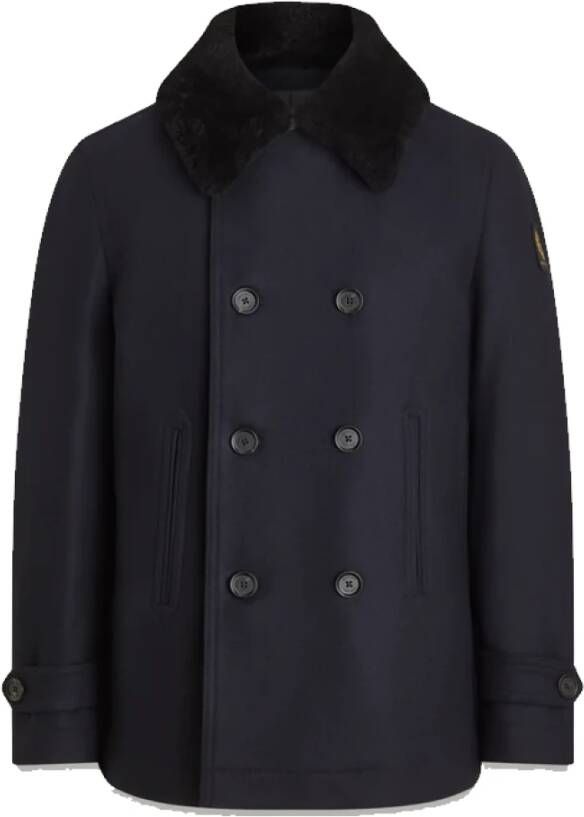 Belstaff Klassieke Dark Ink Wol Peacoat Zwart Heren