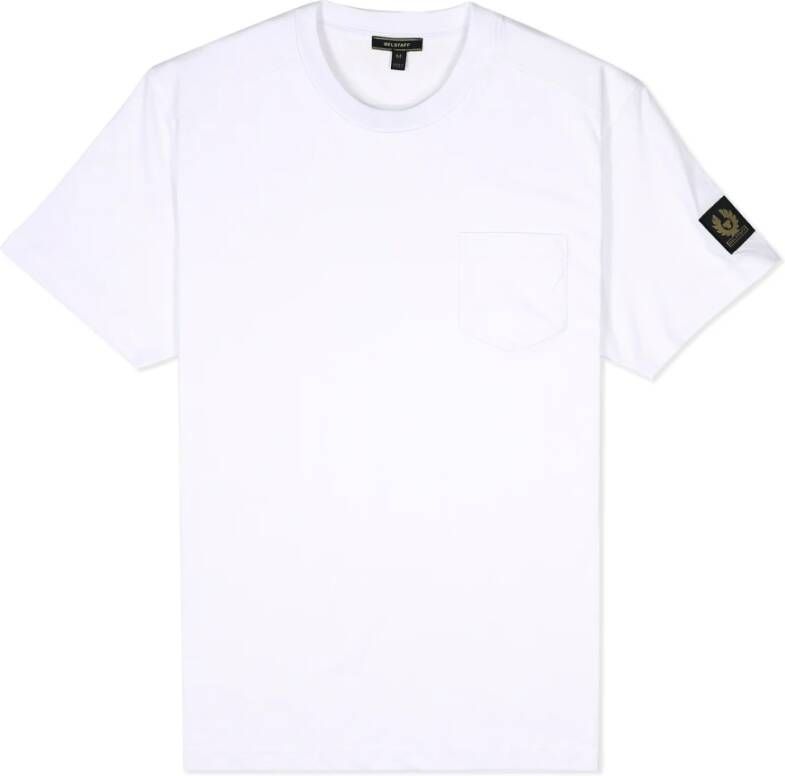 Belstaff Klassieke Geribbelde Katoenen Tee White Heren