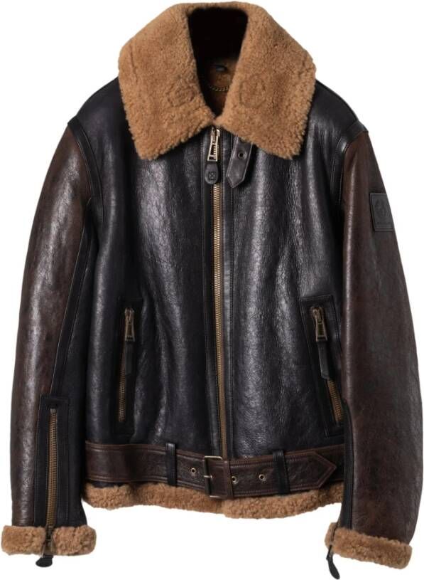 Belstaff Leather Jackets Bruin Dames
