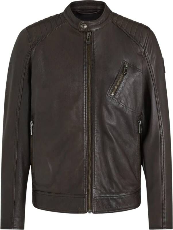 Belstaff Lichtgewicht Leren Jas Bruin Heren