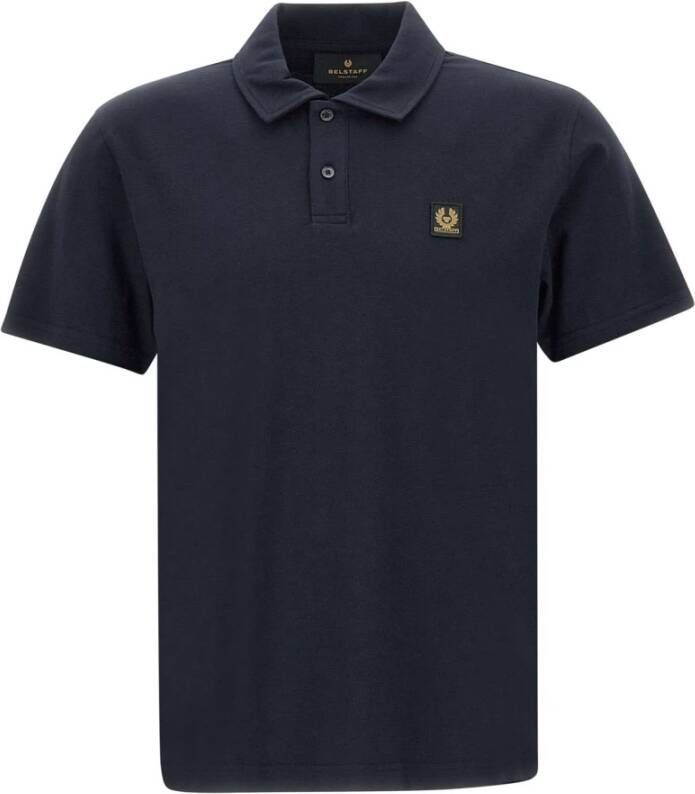 Belstaff Veelzijdige Polo met Textuur en Ademende Stof Blue Heren