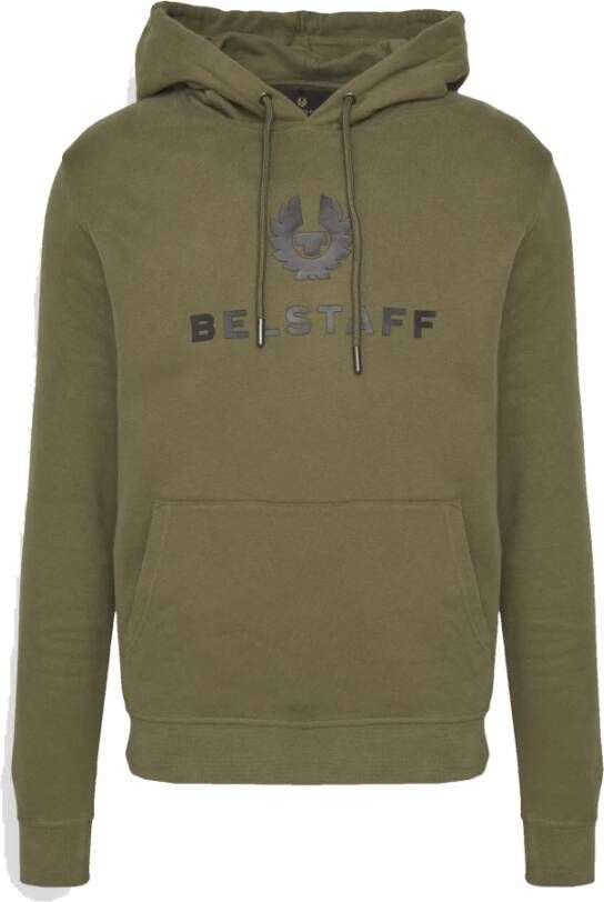 Belstaff Signature Sweatshirt Hoodie in True Olive-S Groen Heren