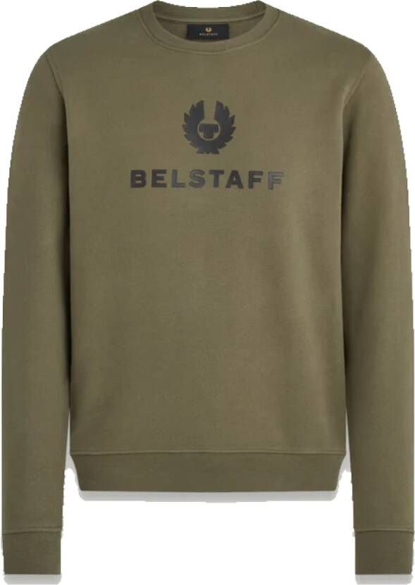 Belstaff Signature Sweatshirt in True Olive Groen Heren