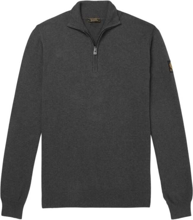 Belstaff Sweatshirt met ritssluiting en textuur zijpanelen Grijs Heren