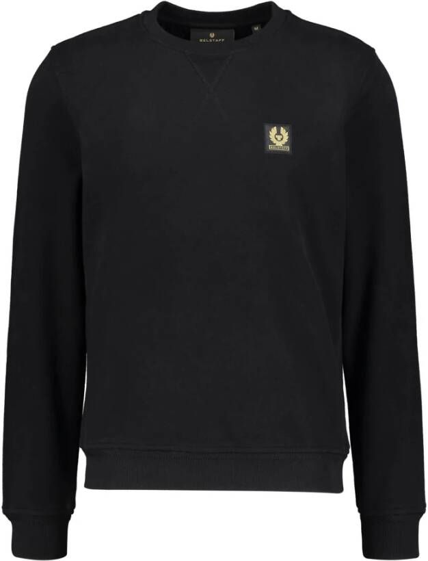 Belstaff Trainingsshirt Klassieke Zwarte Bouclé Sweater Black Heren