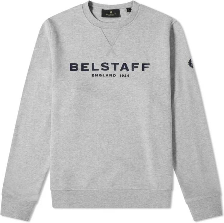 Belstaff Trainingsshirt Marineblauwe Loopback Katoenen Sweatshirt Grijs Heren