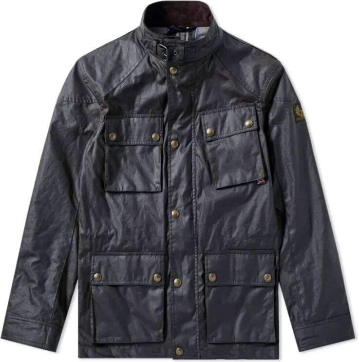 Belstaff Fieldmaster Jas Gewaxt Katoen Zwart Black Heren