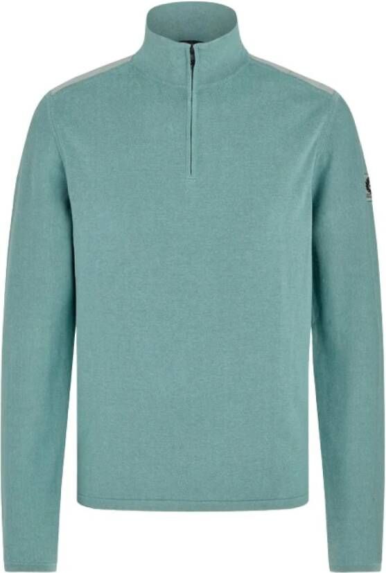 Belstaff Zip-Through Sweatshirt met Hoogwaardige Stofdetails Groen Heren