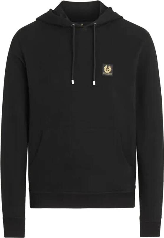 Belstaff Zwarte hoodie met strakke snit en zachte katoenen afwerking Zwart Heren